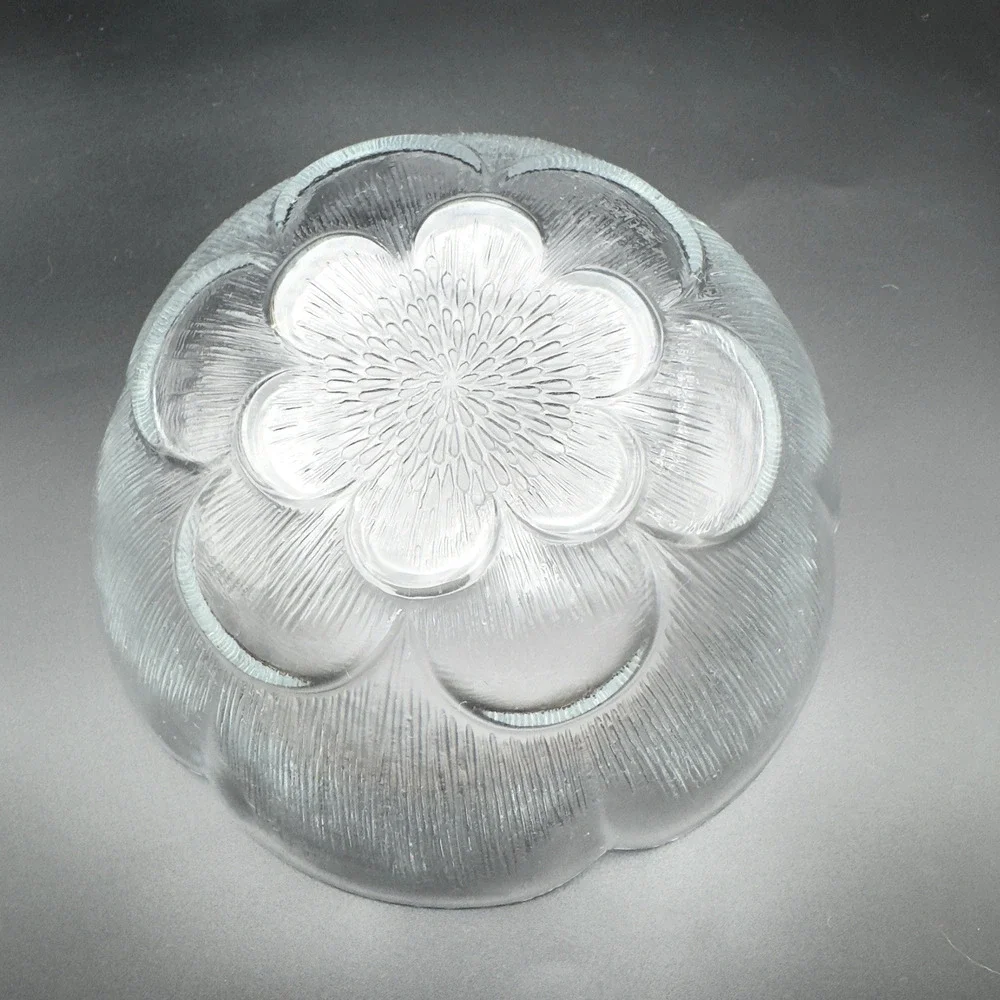 Vintage Clear Glass Flower Bowl Turkish 7